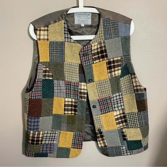 Jonathan Richard Ireland 100% Wool Vest Vintage Button down - Picture 2 of 8